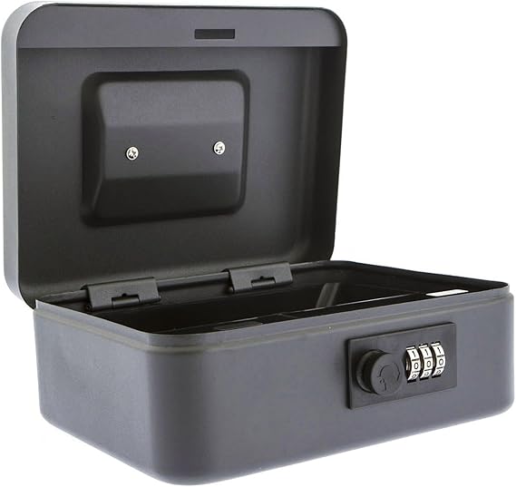 Burg Wachter 8" Money 5020 Combination Lock Cash Box - Black