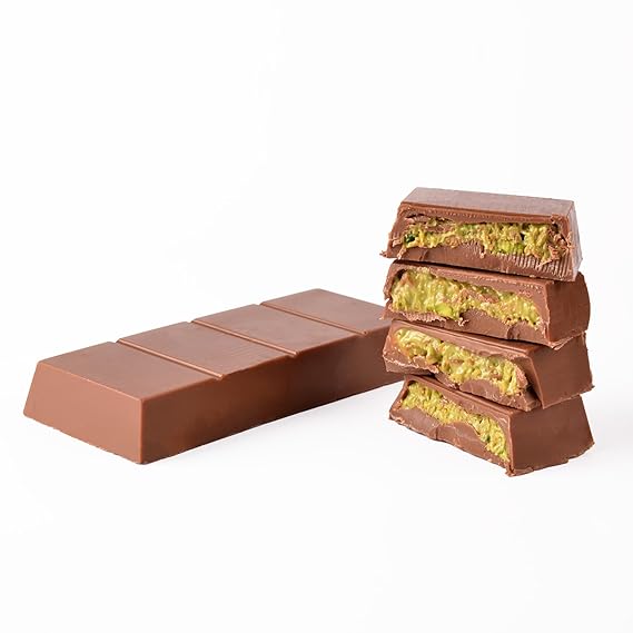 Dubai Chocolate Kunafa Pistachio Premium Chocolate Bar, 100 g (3.25 oz) Crispy Kunafa Threads and Roasted Pistachios, Middle Eastern Dessert-Inspired