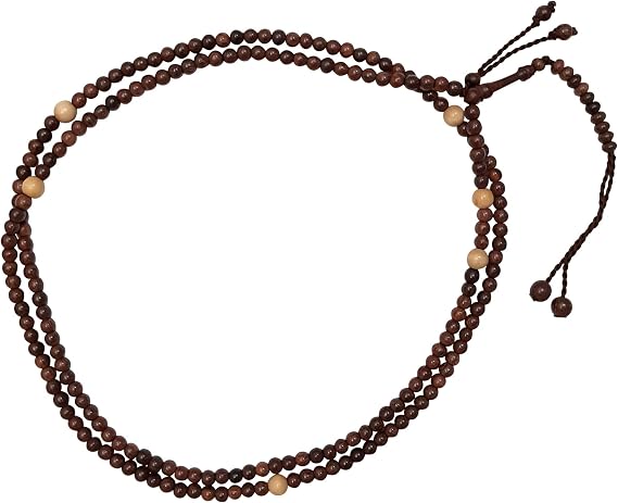 Naqshbandi Tasbih Tamarind Wood 6mm Round Beads & 8mm with Yellow Citrus Dividers Muslim Sufi Prayer Beads in Gift Box