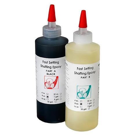 Hireko Fast Setting Golf Club Shaft Epoxy (16-Ounce kit), Professional Strength 30 Minute Golf Club Repair, for All Steel & Graphite Golf Shafts, Drivers, Irons, Wedges, Putters, Golf Head Materials