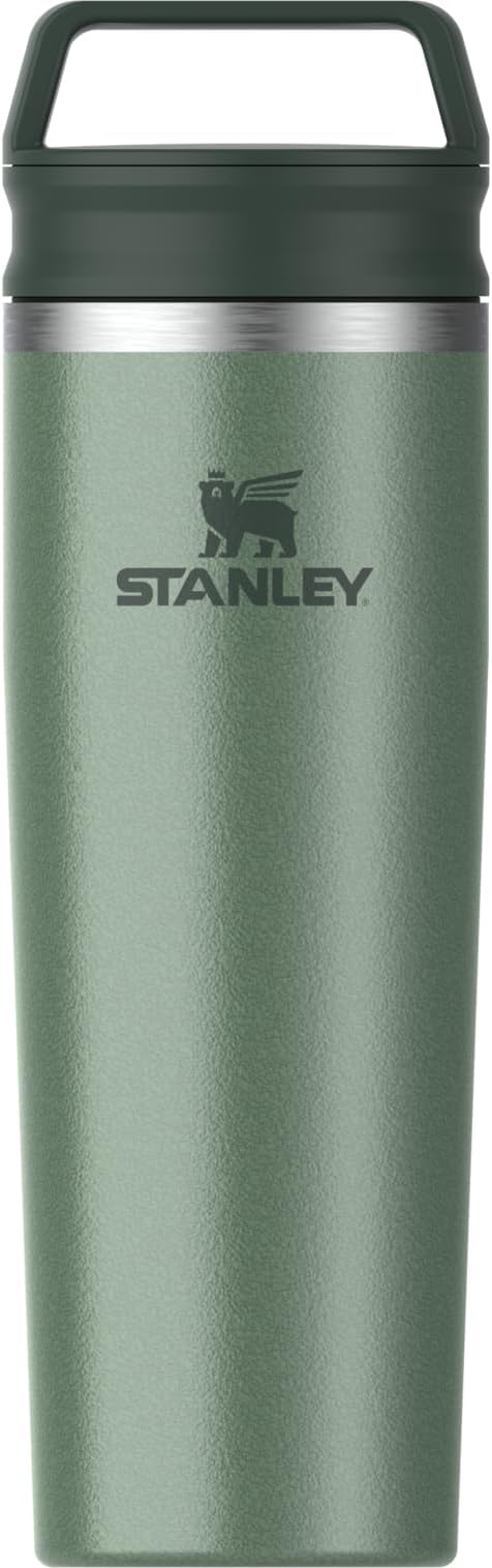 STANLEY Cafe To Go Travel Mug 20 oz | Leakproof Two-Part Drink Through Lid | Tumbler Cup for Coffee, Tea and Drinks | Insulated Stainless Steel Coffee Mug | BPA-Free | Hammertone Green