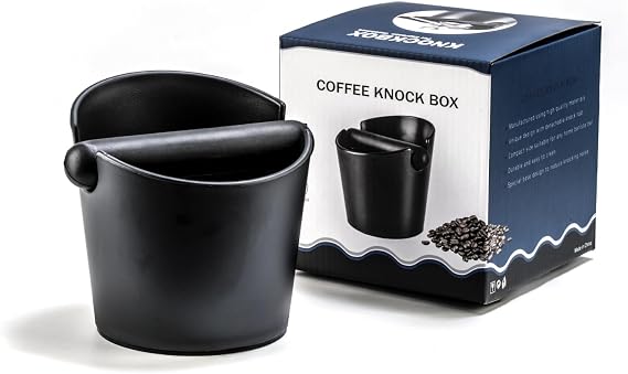 Coffee Knock Box, Coffee Grounds Container, Espresso Knock Box, Coffee Grounds Knock Box, Coffee Bin Non-Slip, Barista Coffee Machine Accessories, with Removable Metal Knock Bar
