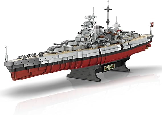 Brihappen Bismarck Battleship Building Kits for Adult Men Boys (2081Pieces) - Large Military World-Class Bismarck Battleship Model for Home Office Collection, Birthday Gifts for Building Blocks Lover