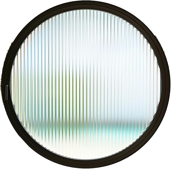 Aluminum Alloy Lighting Ventilation Windows, Rotating Casement Window, Embedded Tempered Glass, Suitable for Bathroom, Bedroom, Living Room(Black Changhong Glass,40cm)