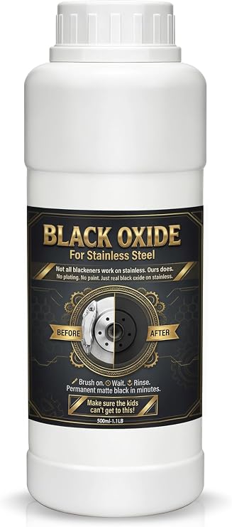 Stainless Steel Black Oxide Coating Kit - Concentrated Blackening Solution for Stainless Steel, Iron & Steel - 16oz