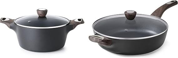 SENSARTE 13.3 Inch Nonstick Frying Pan Skillet with Lid, 4.5 QT Soup Pot Casserole Pot,nduction Compatible