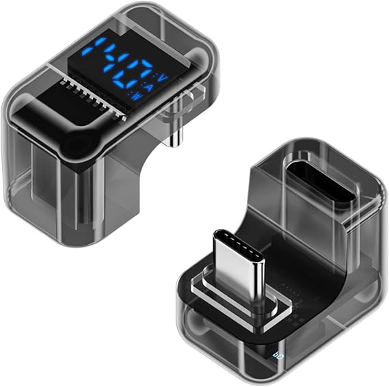 Jadebones 2 Pack 180 Degree USB C Adapter with Digital Display