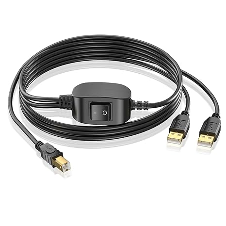 Herfair Printer Cable Splitter for Two Computers Share One inkless Printers,Scanners,MacBook,HP,Canon,Brother,More