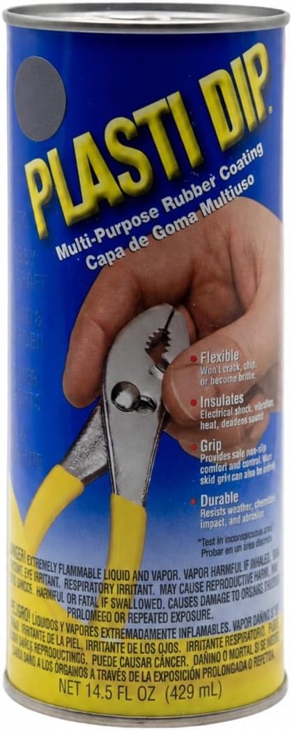 Plasti Dip Gunmetal Gray Original Dip Can 14.5 fl oz Peelable Multi-Purpose Rubber Coating for Tool Handles, Grips, Household Items, Auto Parts & DIY Projects Flexible, Durable, Removable Finish