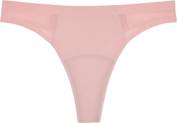 KNIX Women Leakproof Period Underwear Mesh Thong Light Flow Protection, Absorbs 13 Regular Tampons, Seamless No-Show