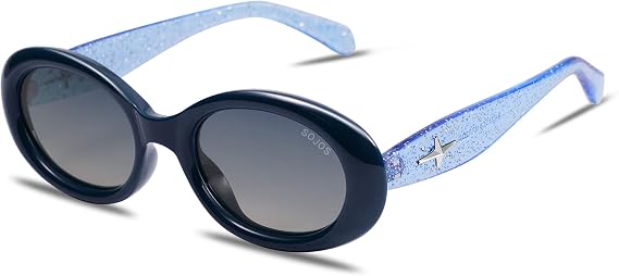 SOJOS Retro Oval Polarized Sunglasses for Women Men 90s Vintage UV400 Protection Tiny Sun Glasses SJ2286 | UV400 Protection Comfortable Fit Stylish Design Work Great for Driving and Outdoor Activities SJ2286