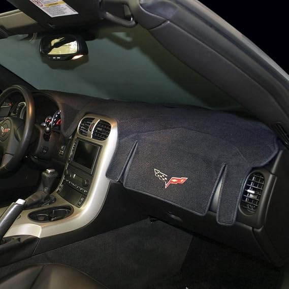 C6 Corvette Dash Cover - Custom Fit Protection with Embroidered Logo for 2005-2013 Corvettes (Without Heads Up Display)