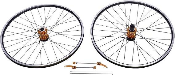 Mountain Bike Wheel Set, 29inch Aluminum Alloy MTB Bike Disc Orange Hub, Quick Release Front Rear Wheel Set Disc Brake MTB Wheelset 200KG Load