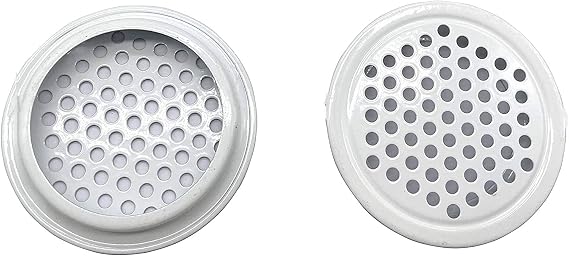 30 Pcs Air Vents 35mm Circular Soffit Vent Stainless Steel Round Vent Mesh Hole Louver for Kitchen,Bathroom,Cabinets,Wardrobes,Shoe Cabinets,Sundry Cabinets (Flat,White)