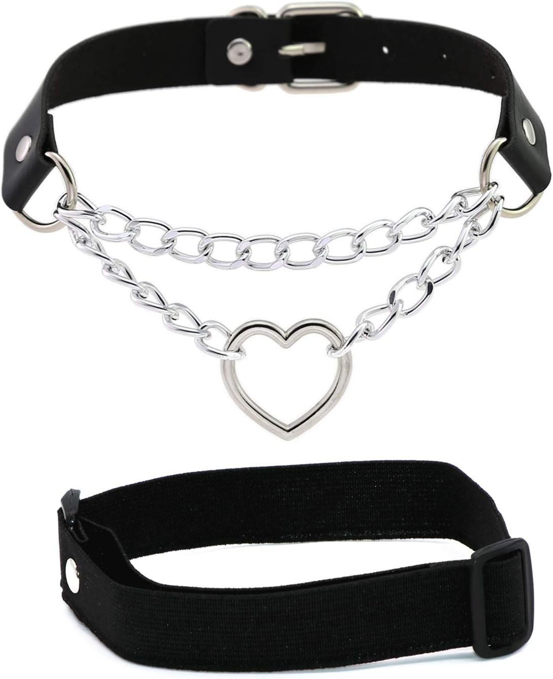Outman Adjustable Faux Leather Punk Choker Necklaces Goth Collar Necklaces for Women