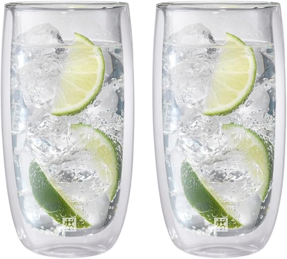Zwilling Sorrento Çift Camlı 2'li Soğuk İçecek Bardağı Seti, 474 ml, Cam, Şeffaf Cam