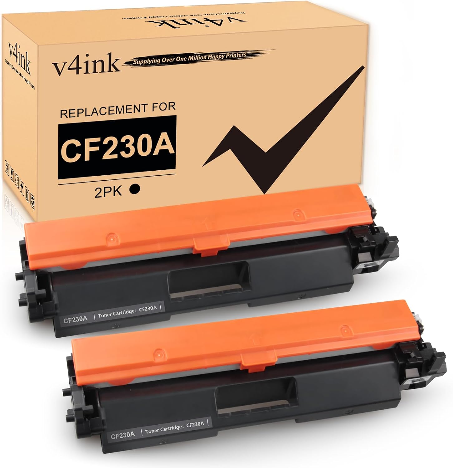 v4ink Compatible CF230A Toner Cartridge Replacement for HP 30A 30X CF230A Toner Cartridge Black Ink for HP Pro M203dn M203dw M227fdn M227fdw M227sdn M203 M227 Printer 2Pack Newest Version
