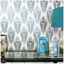 Peacock Feather Allover Stencil Pattern