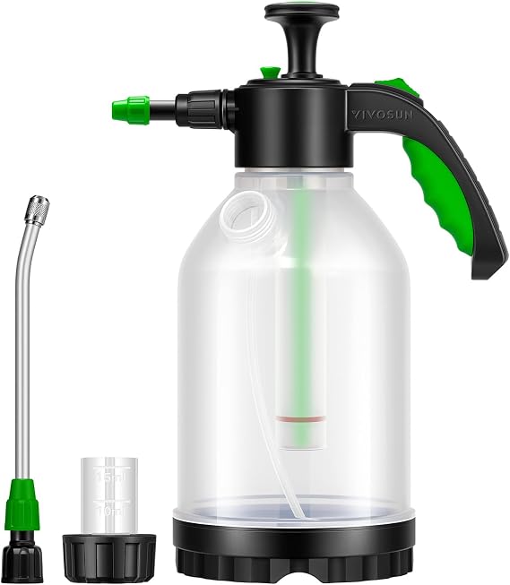 VIVOSUN 70oz Pump Sprayer, Portable Water Spray Bottle | for Spraying Plants, Flowers, Weeds and Cleaning, Hand Pump with Side Filling Port, Measuring Cup, Adjustable Nozzles