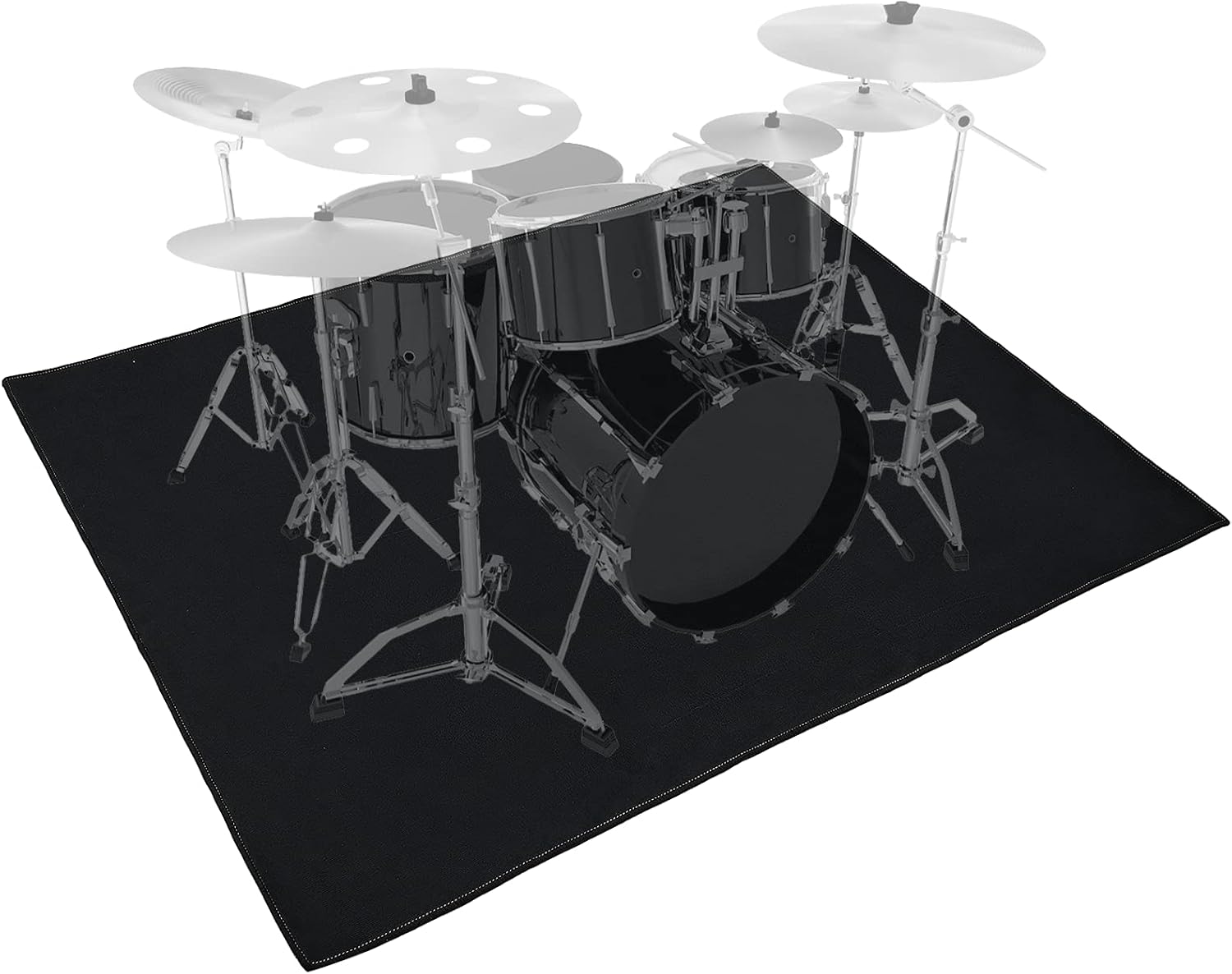 Drum Rug, Drum Mat, 3.9Ft x 5.2Ft Electrical Drum Carpet Soundproof Rug Pads Drum Accessories for Electric Drums Jazz Drum Set, Gift for Drummers, Drum Accessories.