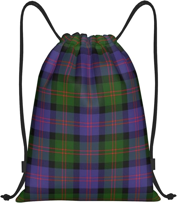 Drawstring Backpack String Bag Selkirk Tartan Sackpack for Sports Gym Smal