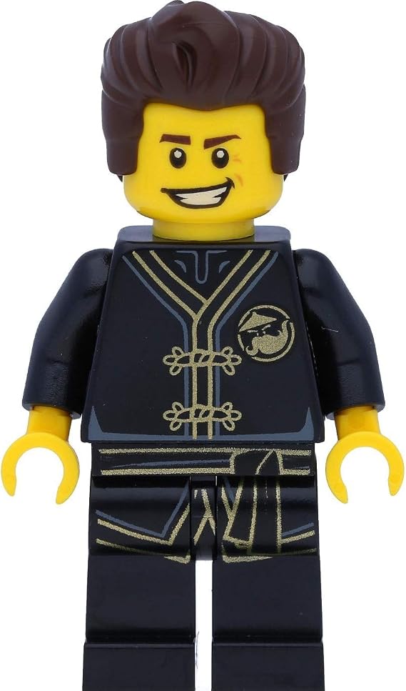 LEGO Ninjago Mini Figure Grandmaster/Grand Sensei Dareth in Black Gold Dragon Suit with Swords (The Ninjago Movie)
