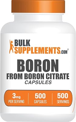 Boron Citrate Capsules - Boron Supplement for Men & Women, Mineral Supplement - Gluten Free, 1 Capsule per Serving 3mg, 500 Count Pack of 1