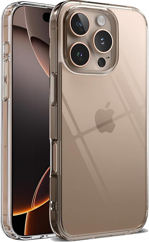 Minesk iPhone 16 PRO MAX ile Uyumlu Crystal Clear (Ultra Şeffaf Silikon) Kılıf Arkası Sert Polikarbonat Kenarları Yumuşak TPU Darbe Emici iç Hava Yastığı Destekli Kapak (16 Pro Max)