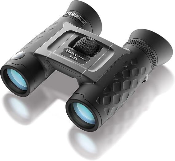 Steiner BluHorizons 10x26 Binoculars with Autobright Technology Photochromic Lens Waterproof Anti-Fog Shockproof NBR Rubber Armor Fast-Close-Focus Compact Lightweight Travel Sports Observation