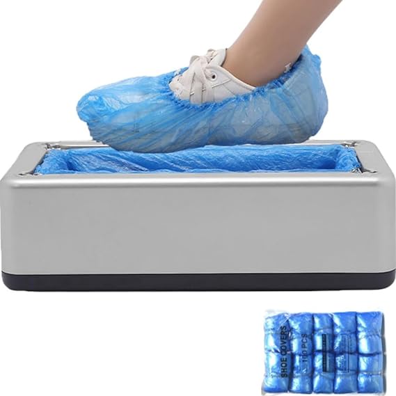 Diggly Automatic Shoe Cover Dispenser, Shoe Cover Dispenser, One Size Fits Most, Boot Cover Dispenser, Automatic Shoe Cover, 100 Pcs Disposable Plastic Shoe Covers for Home Indoor Home Office