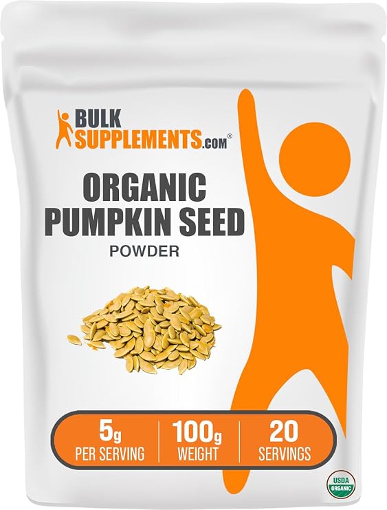 Organic Pumpkin Seed Powder - Pumpkin Supplement, from Organic Pumpkin Seeds, Pumpkin Powder - Vegan & Gluten Free, 5g per Serving, 100g (3.5 oz) (Pack of 1)