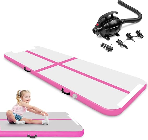 2M/2.5M/3M/4M Inflatable Gymnastics Tumbling Mat 10cm Thickness Air Floor Mat Tumble Track for Home Use/Training/Yoga/Water Fun/Pilates