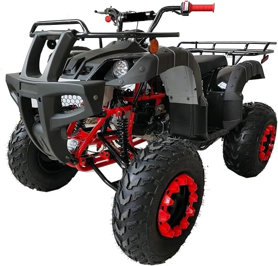 HHH 200cc Adult ATV Quad 4 Wheelers Utility ATV Full Size Youth ATVs Big Youth ATVs (Black)