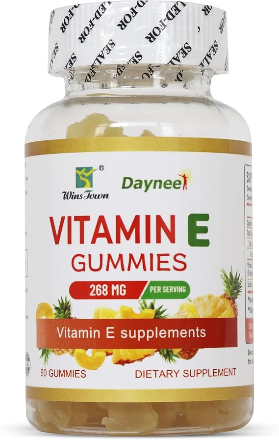 Vitamin E Gummies 268mg (400IU), Vegan, 60 Count | Adult Supplement, Non-GMO, Delicious, Easy to Chew, Antioxidant, Immune, Skin & Eye Support