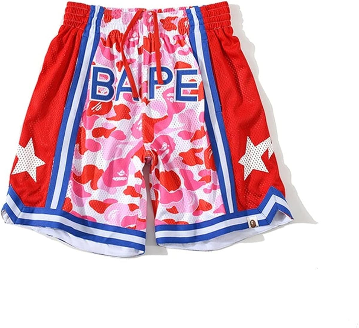 Men BAPE STA X Star Shorts Shark Camo Head A Bathing Ape Casual Cotton Elastic Jogger Gym Active Sweatpants with Pocket