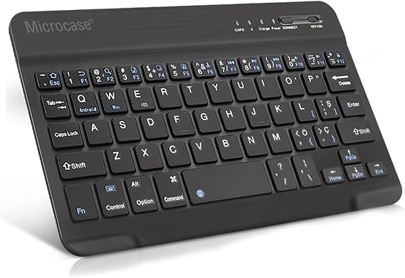 Microcase Tablet ve Telefonlar için Şarjlı Türkçe Mini Bluetooth Klavye 20 cm - AL2737 Siyah