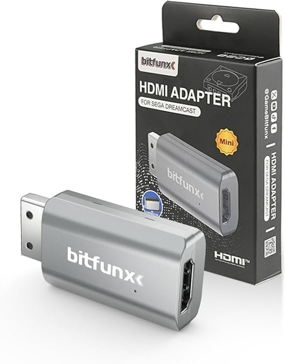 BITFUNX Dreamcast HDMITM Adapter - Supports VGA to HDMITM, Plug & Play Video Game Adapter with No Lag, Mini HD Video Audio Converter for Dreamcast Game Console All Version