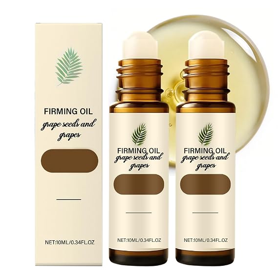 2PCS The Express Anti-Wrinkle Firming Oil with Grape Seeds & Grapes- Instant Lifting Effect, Roller Ball for Dark Circles, Eye Bags & Puffiness, Firming Anti-Aging for Women & Men