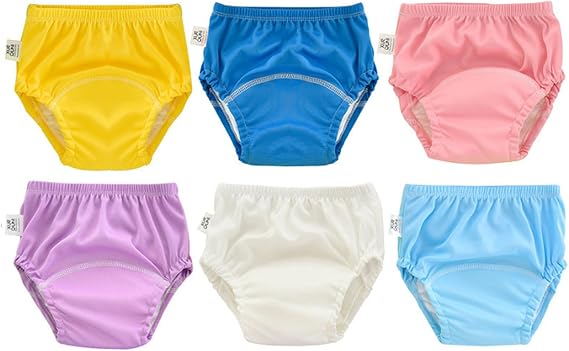 6 Packs Toddler Potty Training Pants Reusable Baby Toddler Training Underwear Toddlers Potty Trainer Pants 6 Layers of Cotton Toilet Training Pant TPU Waterproof Pottys Trainings Underwear