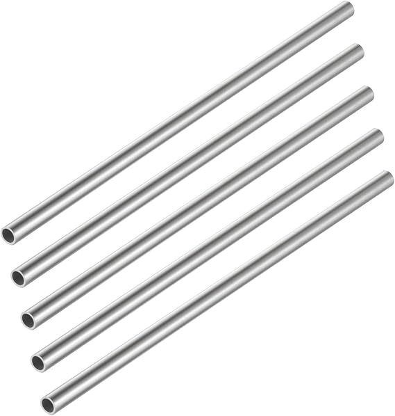 5Pcs 304 Stainless Steel Round Tube Tubing OD x ID, 8 x 6mm, Length 300mm