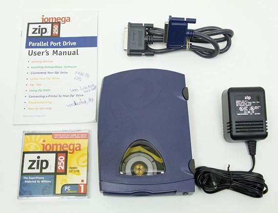 Iomega - Disk drive - ZIP ( 250 MB ) - Parallel - external - blue