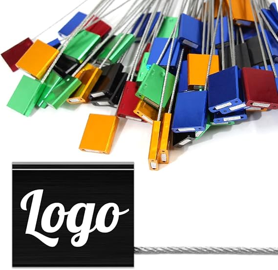 200pcs Custom Steel Security Seals Personalized Aluminum Alloy Logo Tag Numbered Metal Cable Wire Seal Lock
