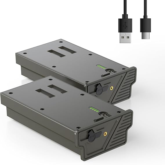 New Reveal Lithium Battery Compatible with Reveal Cellular Trail Camera Ultra, Pro 3.0, X, X Pro, X Gen 2.0, X Gen 3.0, XB, SK,Upgraded 6000mAh with LED Meter & Solar Charging - 2 Pack