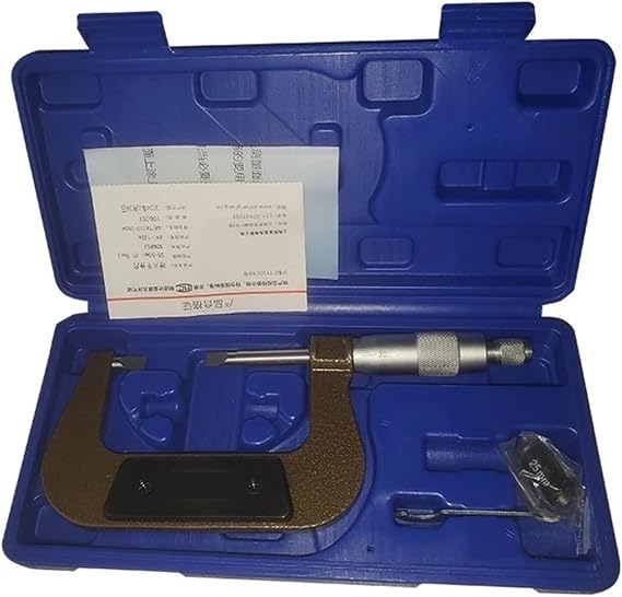 Micrometer, Precision Carbide Blade Micrometer Knife Edge Micrometer Thin Blade Outer Diameter Micrometer 0-25mm Annular Groove Micrometer(25-50mm)