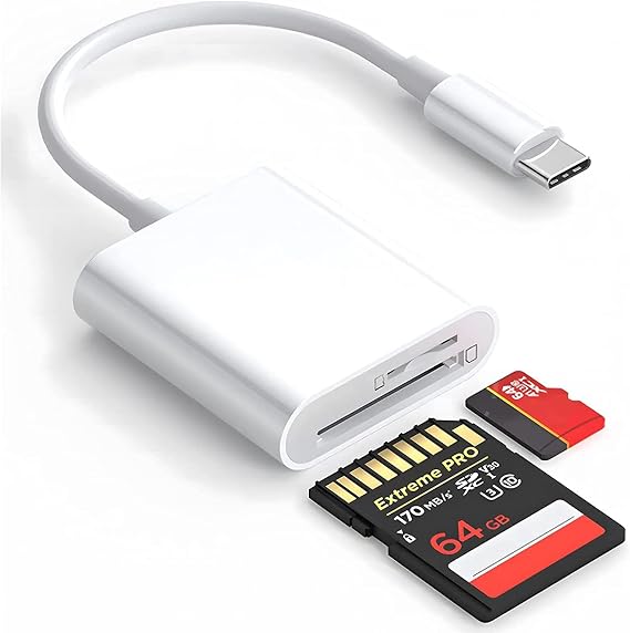 TRAOO SD Card Reader Type-C SD/TF Card Type C USB 3.0 OTG Function No Setup Required Bi-directional High-Speed Data Transfer for Photos/Videos/Files Compatible with iPhone 16/15/iPad Pro/Windows
