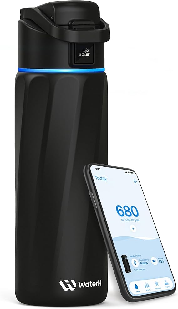 WaterH BOOST Smart Water Bottle Tracker with Reminder to Drink Water, 24oz
