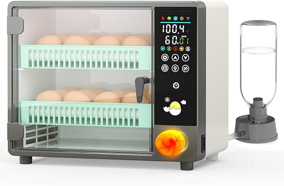 Egg Incubator for Hatching 24 Chicken Eggs |84 Quail Eggs | Precise Temperature & Humidity Control, Adjustable Rollers for Duck,Goose,Pigeon Egg, Auto Egg Turning,Water Refilling