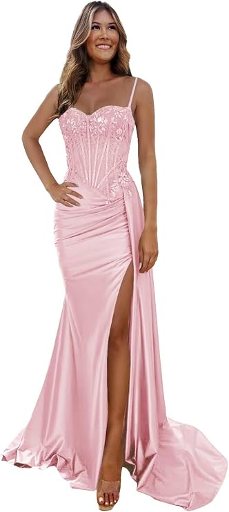 JAEDDEN Prom Dress Bridesmaid Dresses - Long Formal Evening Gown Chiffon A line Baby Pink US12