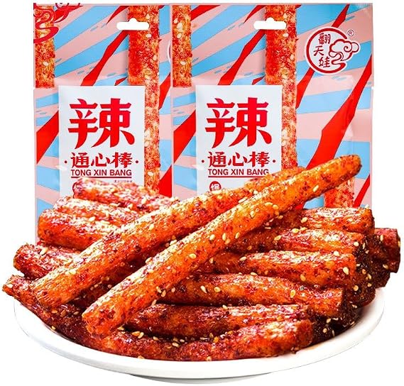 Spicy Strip Small Gluten,Chinese traditional hand spicy,Vegan,Hot&Spicy Stick,Super spicy snack,Mala latiao,instant food,Healthy casual snacks,Snack Gifts,Classic spicy strip (10bags)