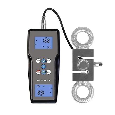 FM-207-1000K Digital Force Gauge Push Pull Gauge Tester Meter 3 Measurement Units N, kg, lb with Data Memory Function and External Loadcell Sensor | Force Range 1000 kgf, 9800 N, 2200 Lbf